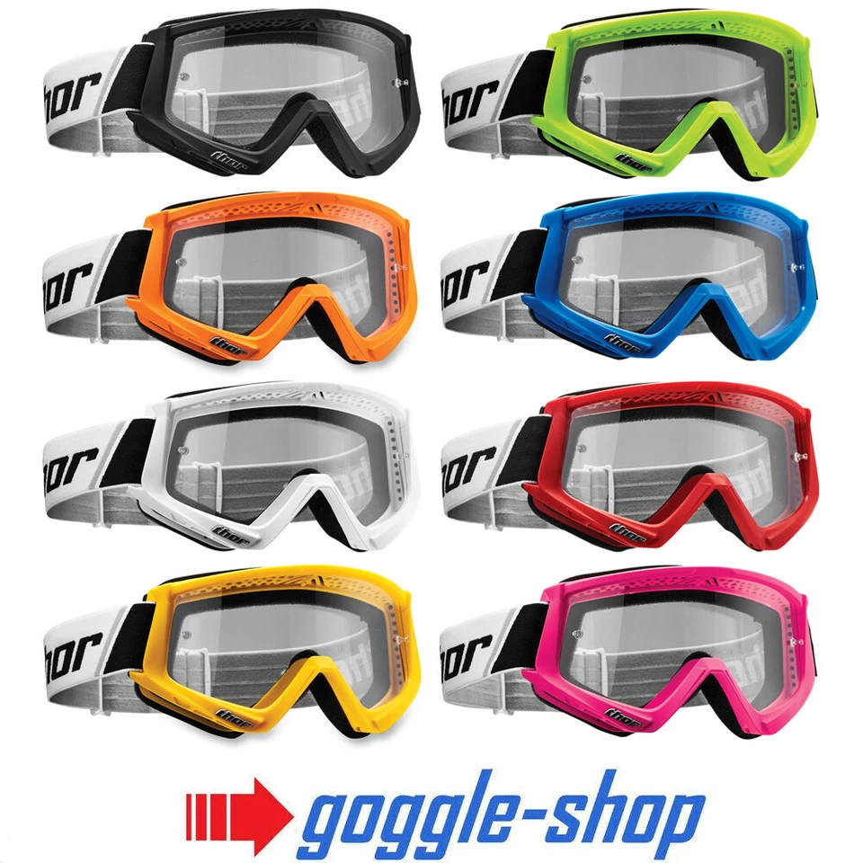 Thor Occhiali Combattere per Moto Motocross MX Enduro MTB - Lente Trasparente - Immagine 1 di 1