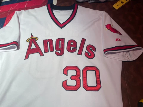 Nolan Ryan Majestic MLB Authentic Angels White Jersey #30 w/Patch Men's size 44 Cover
