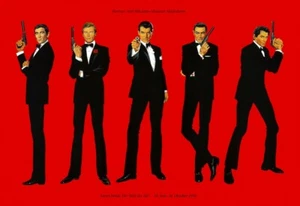 World of James Bond POSTER 1998 All 5 Bonds! Rare LARGE - Picture 1 of 1