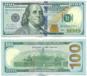 UNITED STATES NOTE 100 DOLLARS REPLACEMENT LOW NUMBER 00000083 STAR UNC - Picture 1 of 1