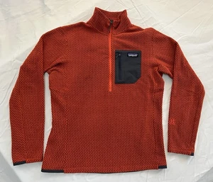 Pullover Patagonia R1 Air Cremallera Cuello Para Hombre Mediano Naranja Polar Cuarto Cremallera - Imagen 1 de 10
