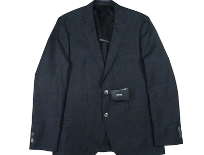 NWT HUGO BOSS JASON1 42 R  SPORT COAT BLAZER WOOL BLAZER JACKET CHARCOAL CHECK - Image 1 of 4