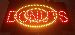 DONUTS Flashing LED Light box window sign 24"x 12"x1" Shop Commercial L8801 - Picture 1 of 5