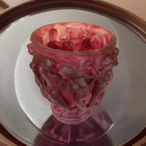 XL Lalique Stil rot Ombere nackte Damen H10" schwer Kunstglas 11 Pfund einzigartig - Bild 1 von 13
