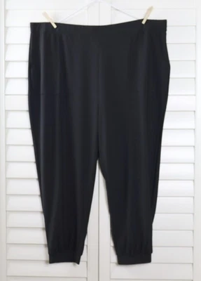 Calça de tornozelo MARLA WYNNE preta sólida crepe elástica tamanho 3X - Imagem 1 de 4