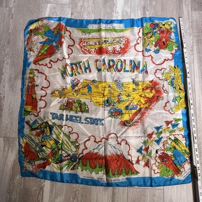 Cachecol lembrança vintage mistura de seda Carolina do Norte - Imagem 1 de 3