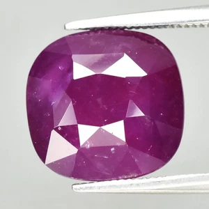 π 7.45ct 10.5x10mm Cushion Natural Purplish Red Ruby - Unheated Africa Gemstone - Picture 1 of 4