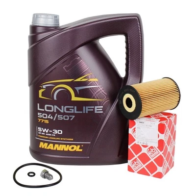 FEBI + MANNOL FEBI ÖLFILTER 1.6 2.0 TDI + 5L 5W-30 MANNOL LONGLIFE MOTORÖL für VW 504 507.00