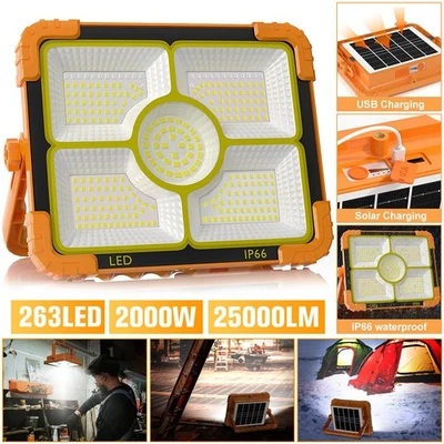 2000W LED Arbeitsleuchte Akku Aufladbar Werkstattlampe Baustrahler Flutlicht neu - Bild 1 von 4