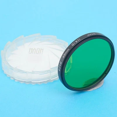 HOYA 49mm G(X1) GREEN GLASS FILTER IN IT'S CASE #AD999 - Image 1 of 2