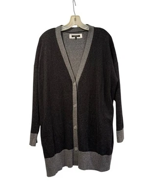 Cárdigan Suéter Lafayette 148 New York Cashmere Gris Jaspeado Talla Grande Foto 1 de 4