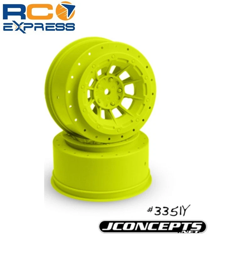 JConcepts Hazard Slash Rear/4X4 Wheels Yellow (2) JCO3351Y - Image 1 of 1