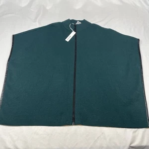 Chicos Ruana Womens Small Open Cardigan Sweater Embellished Zipper NWT MSRP $129 - Imagen 1 de 7