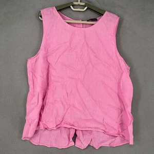 Gordon Smith Top Mujer 16 Rosa Conjunto Lino Sin Mangas Camiseta sin Mangas Botón - Imagen 1 de 15