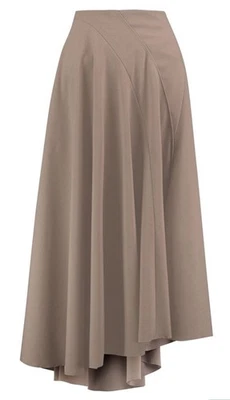 Nina Ricci Skirt Size 44 Pleated Asymmetrical 100% Wool, Silk Lined Beige Brown - Image 1 of 4