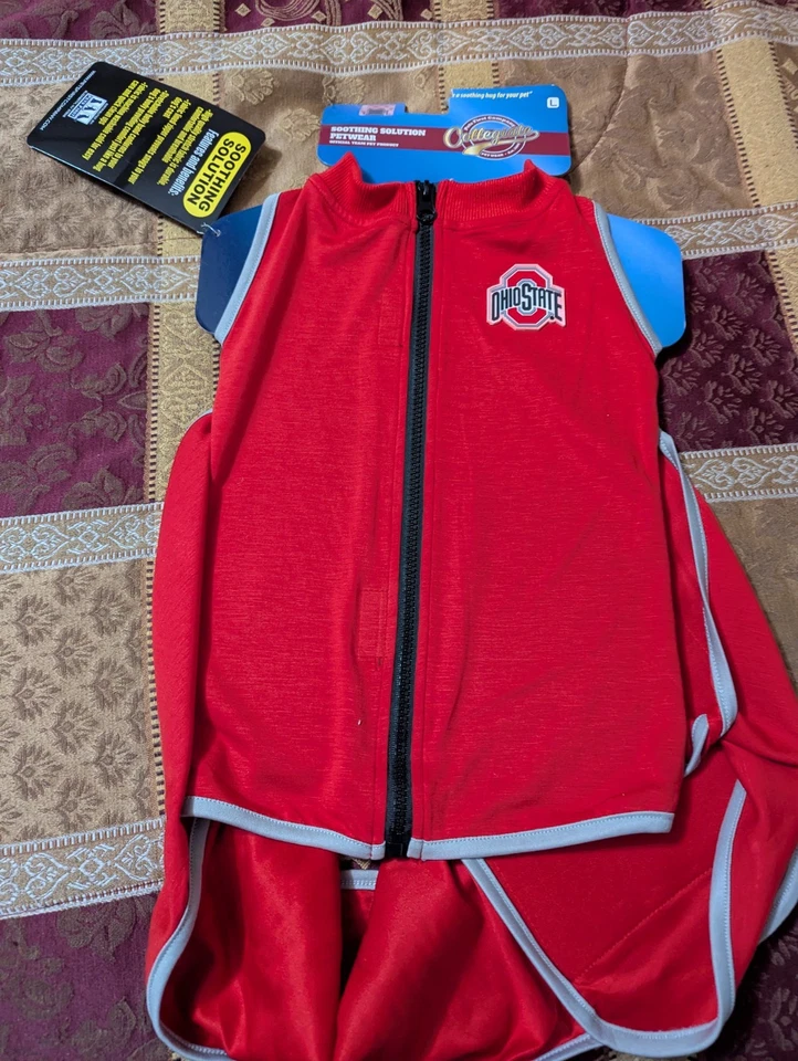 Ohio State Anxiety Shirt Calming Soothing Solution Vest for Dogs Large.  - Image 1 of 4