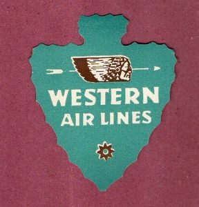 Airline luggage label Western. Green Arrow Head #409 - Picture 1 of 1