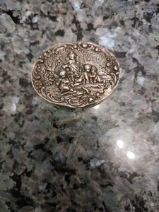 Deckeldose Dose silver 800, Tabakbox  Silber Pillendose innen vergoldet  - Bild 1 von 12