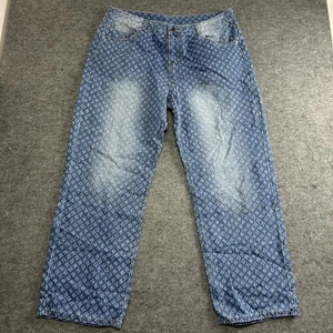 Pantalones de mezclilla informales de pierna recta estampados azules 2XL Manfinity Jeans para hombre XXL - Imagen 1 de 5