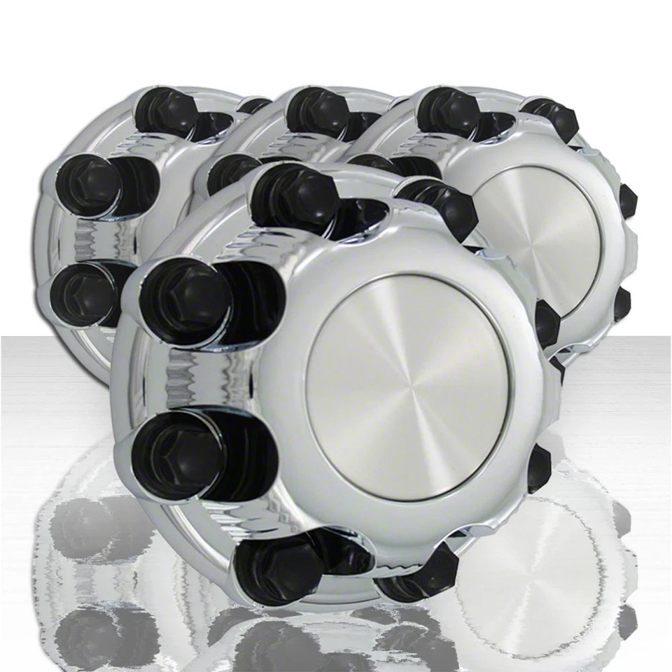 Conjunto de 4 tampas centrais dianteiras e traseiras fechadas para 2000-2010 GMC Yukon XL - Cromado - Imagem 1 de 4