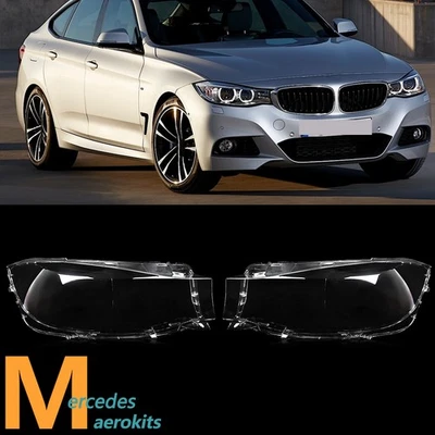 2PCS Headlight Headlamp Lens Shell Cover Clear For BMW 3-Series GT F34 2016-2020 Foto 1 de 4