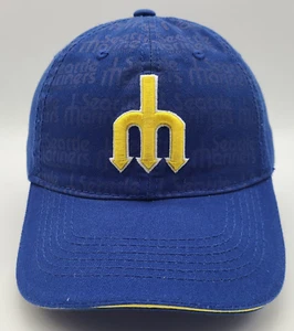 Seattle Mariners Blue Melonwear Strap Back Hat Cap Stihl SGA Tri-Dent Logo - Picture 1 of 8