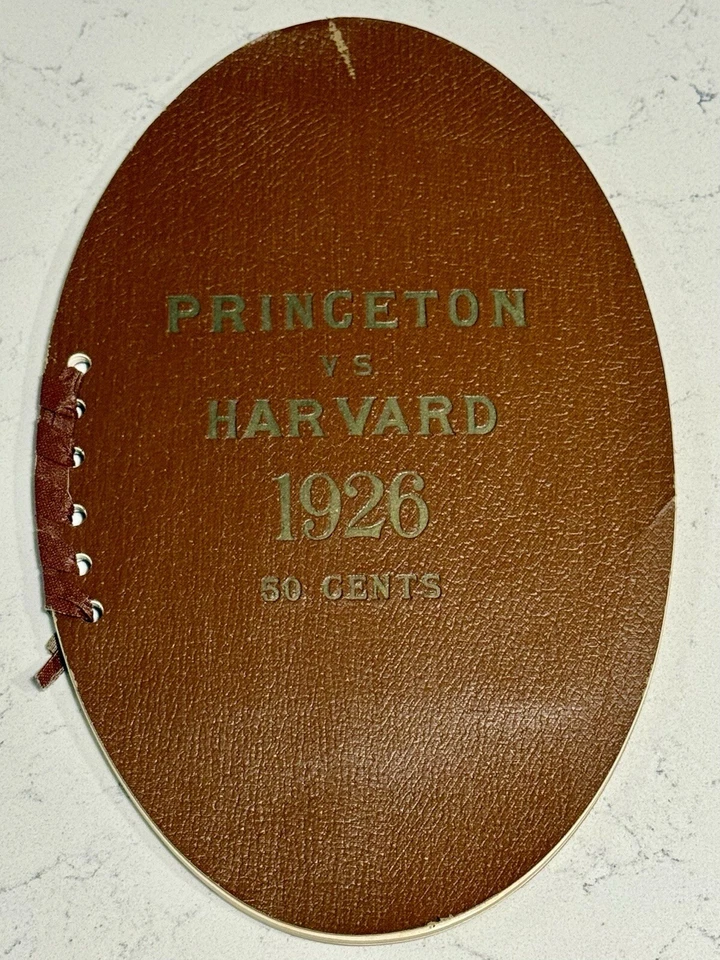 Vintage  1926 PRINCETON vs HARVARD FOOTBALL Shape Program Original Rare - Image 1 of 4