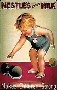 Nestle's Milk Makes Children Strong embossed steel sign 300mm x 200mm - Picture 1 of 1