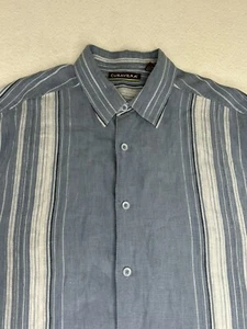 Cubavera Men's Short Sleeve Button-Up Shirt Blue White Striped XL - Picture 1 of 9