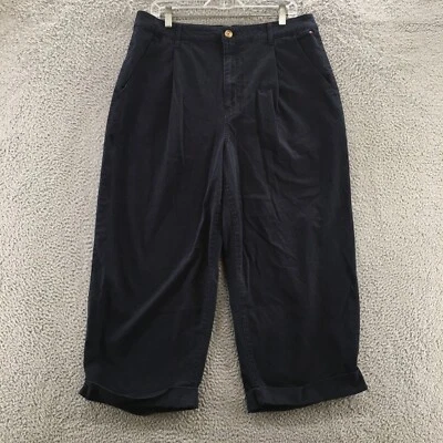 Tommy Hilfiger Capri Pants Womens 16 (actual 35x23.5) Black Cotton Blend Hi-Rise - Image 1 of 4