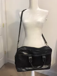 Maletín de cuero negro bolsa mensajera en buen estado unisex - Imagen 1 de 11
