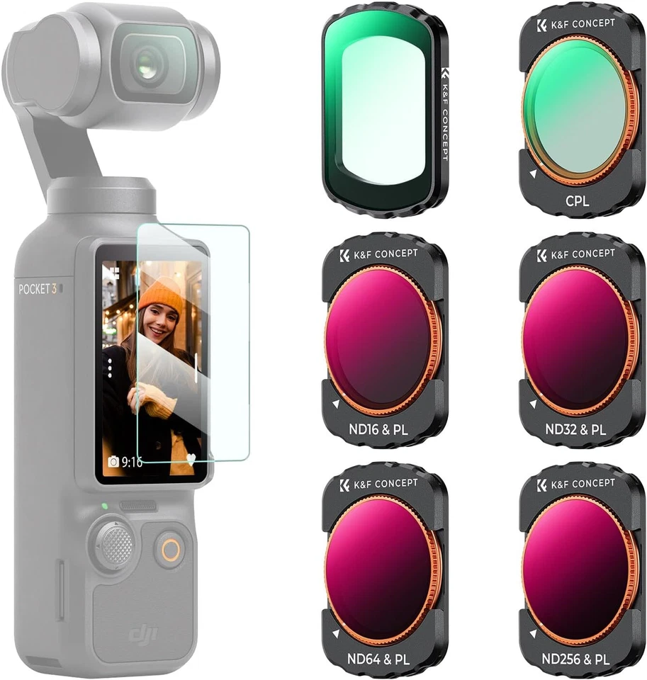 K&F Concept Magnetic Filter Kit fr DJI Osmo Pocket 3 Filter Set HD Optical Glass - Image 1 of 4