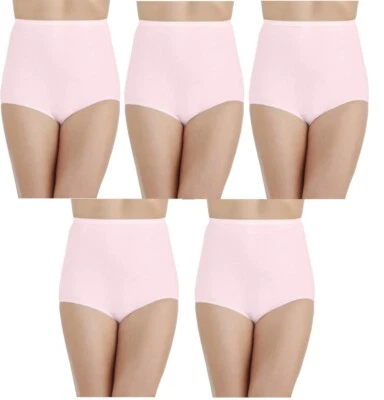 5 pk VANITY FAIR Perfectly Yours Traditional COTTON Brief 15318 PINK 6~7~8~9~10 - Image 1 of 4