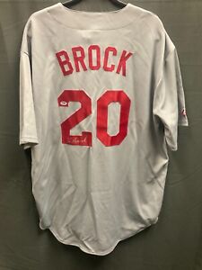 Lou Brock HOF Signed St Louis Cardinals Jersey PSA/DNA AUTO COA Sz 2XT