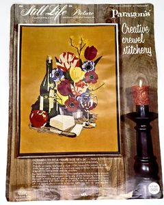 Paragon Crewel 0621 STILL LIFE Kit 18x24 Creative Crewel Stitchery Picture RARE - Picture 1 of 12