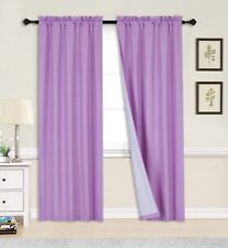 2pc set window curtain panel 100% privacy blackout lined drapery for bedroom R64