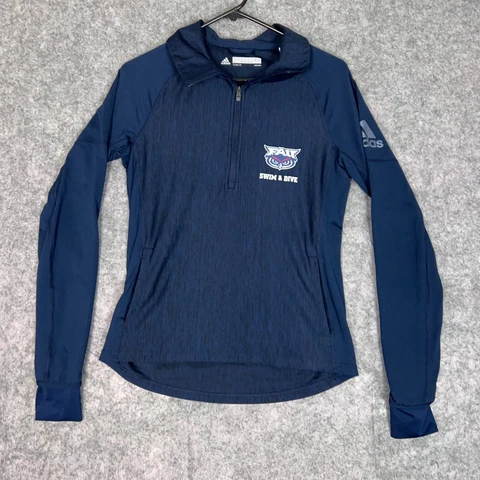 Florida Atlantic Owls FAU Adidas Womens Shirt Small Navy 1/4 Zip NCAA Pullover Cover