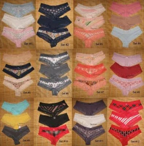 Juego de 3 bragas de encaje de algodón Victoria's Secret pequeñas S que eliges - Imagen 1 de 13
