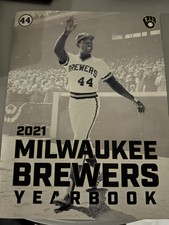 2021 MILWAUKEE BREWERS YEARBOOK MLB PROGRAM HANK AARON BASEBALL 152 PG.S 