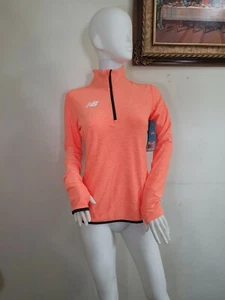 New Balance Womens Size M Dry 1/4 Zip Lightweight orange Long Sleeve Running - Picture 1 of 10