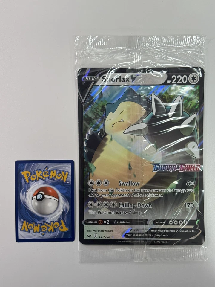 Europe Exclusive JUMBO Snorlax V 141/202 Sword & Shield Stamped SEALED - Image 1 of 1