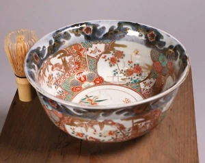 Japanische Imari Ware Porzellan tiefe Schüssel 8,54 Zoll vergoldet polychrom Emaille Meiji - Bild 1 von 23
