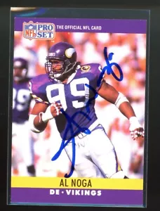1990 NFL Pro Set AL NOGA carta firmata autografo auto VIKINGS HAWAII - Foto 1 di 1