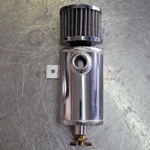 1/2 Inch NPT Aluminum baffled oil catch can breather tank for vacuum pump - Picture 1 of 5