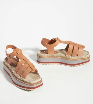 Anthropologie Mujer Deportivas Plataforma Cuero Tostado Alpargata Sandalias Zapatos Talla 40 Foto 1 de 4