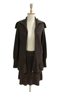 ESCADA SPORT Strick Rock & Cardigan Set in dunkelbraun in Wolle & Kaschmir 70er M - Bild 1 von 12