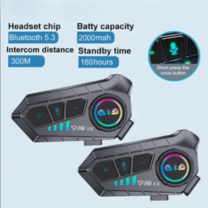 Motorcycle Helmet Bluetooth Intercom Headset Wireless InterphoneIntercomunicador - Foto 1 di 26