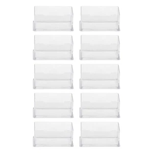 10pcs cas de cartes de visite transparent en plastique bureau carte présentoir - Photo 1/12