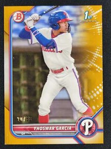 Yhoswar Garcia 2022 Bowman 1st Gold 20/50 #BP-90 PHILLIES