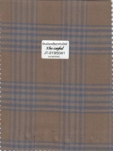 Beige Gingham Check Italian Suiting Fabric 5 Yards Wool Suit Fabric - Picture 1 of 2